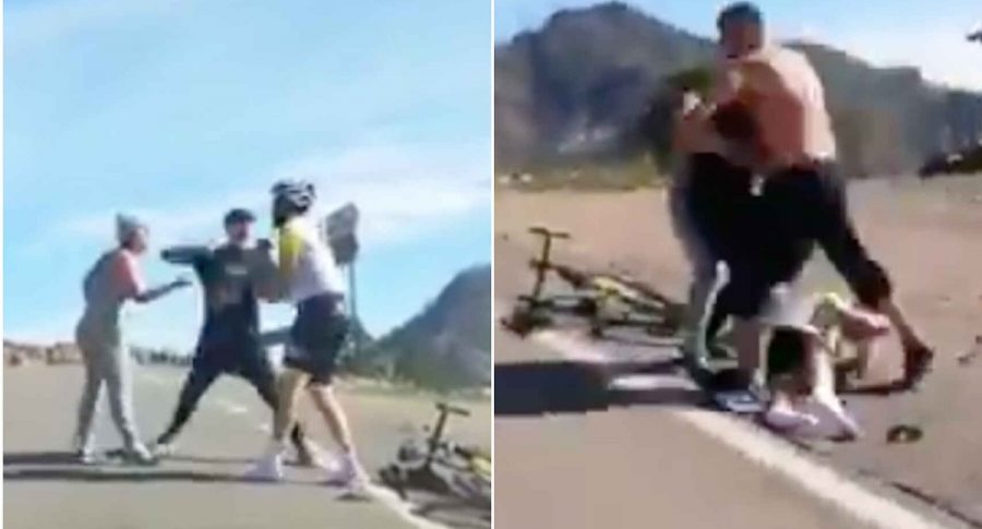 [Video] Captan fuerte agresión de un conductor de carro convertible a ciclista
