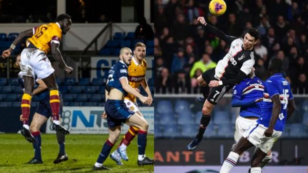 VIDEO | ¡Impresionante gol! En la Liga de Escocia, superaron el récord de salto de Cristiano de 2,5 metros