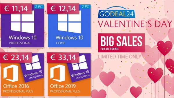 Nuevas ofertas en licencias Windows y Office por San Valentín