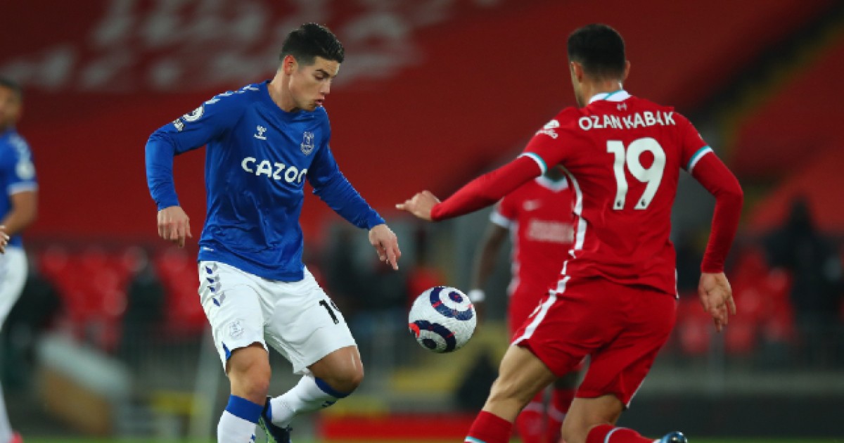 James Rodríguez no cabía de la dicha en Anfield: lo que no se vio del festejo del Everton