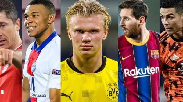 HAALAND TIENE EL DOBLE QUE CRISTIANO, MESSI Y LEWANDOWSKI: Así quedó la tabla de goleadores de la UEFA Champions League 2020/21 tras los octavos de ida