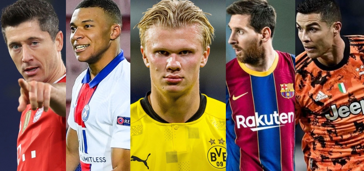 HAALAND TIENE EL DOBLE QUE CRISTIANO, MESSI Y LEWANDOWSKI: Así quedó la tabla de goleadores de la UEFA Champions League 2020/21 tras los octavos de ida