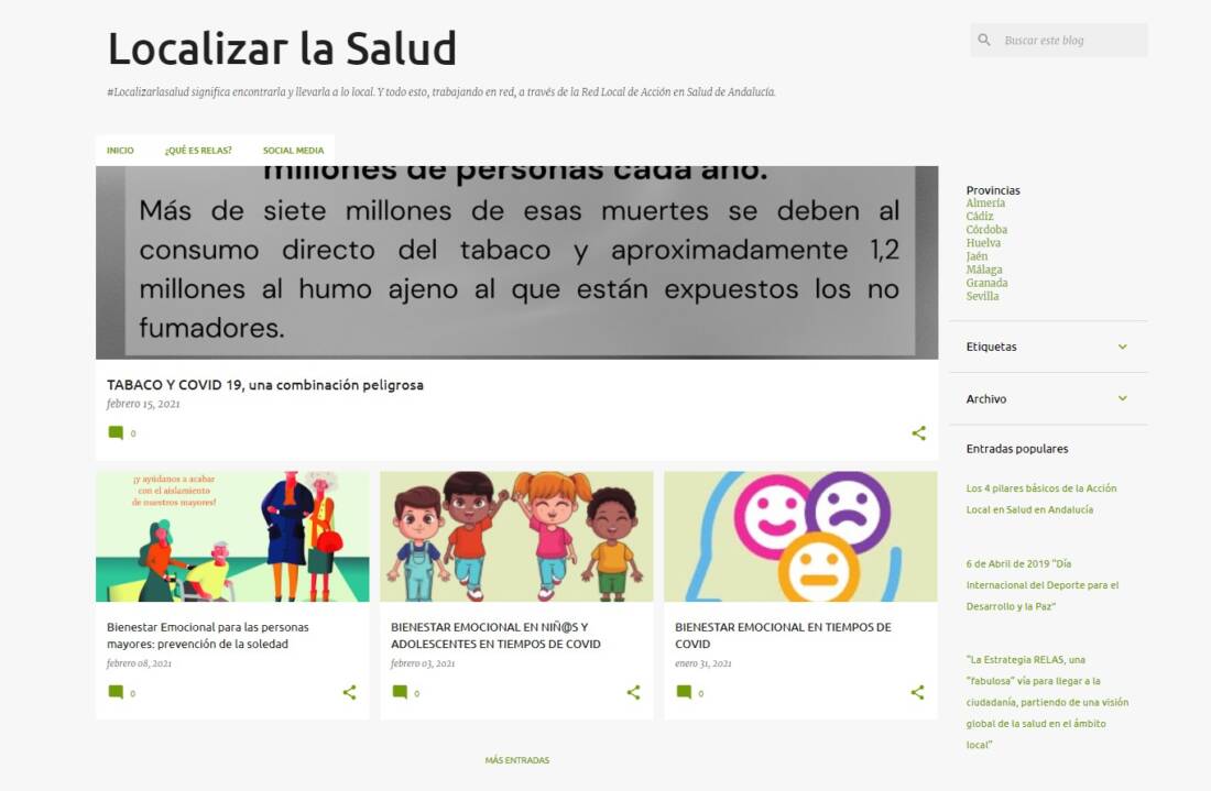 ‘Localizar la salud’, un blog sobre bienestar emocional en tiempos de pandemia