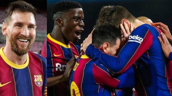 EMOCIÓN PURA: La reacción de Lionel Messi tras el gol de Gerard Piqué ante Sevilla