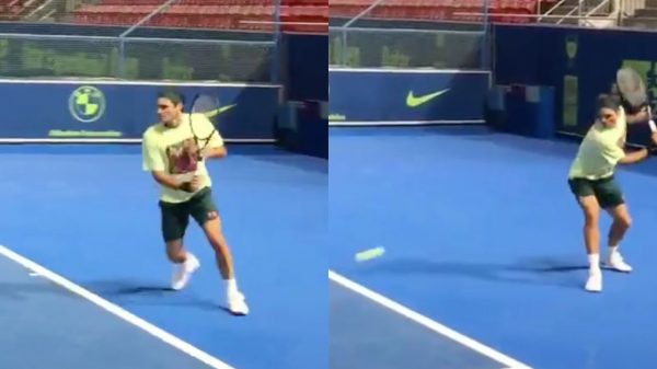 Roger Federer protagonizó la imagen del día en el ATP de Doha