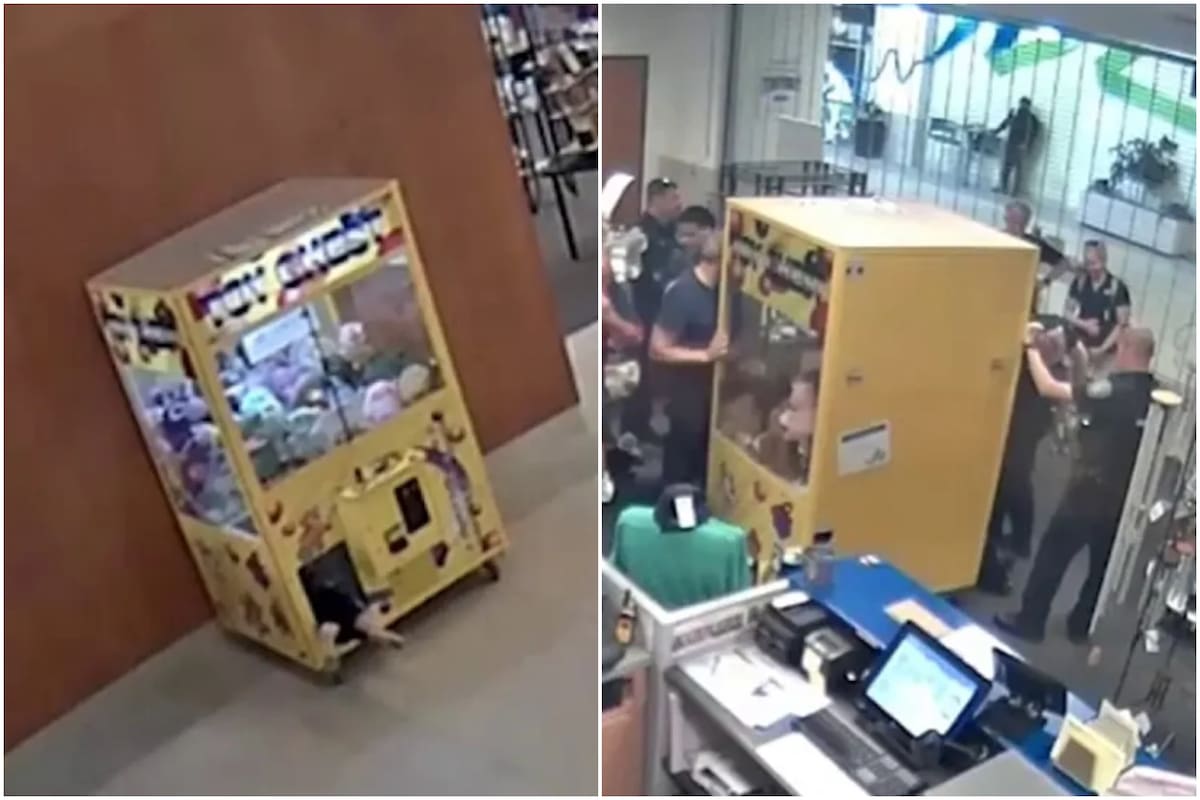 Video: el impactante rescate de un niño que estaba atrapado en una máquina de peluches de Ohio