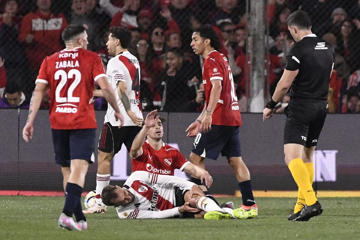 Lesión y lágrimas: Germán Pezzella salió lesionado en el clásico Independiente