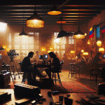 Alina Lozano en un estudio, mirando a la cámara con expresión intrigante mientras sostiene su teléfono.