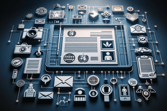 Una persona sonriente usando su computadora en casa, solicitando el certificado de nacionalidad.