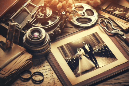 María Fernanda Cabal en su boda, vestida de blanco, rodeada de flores y amigos sonrientes.