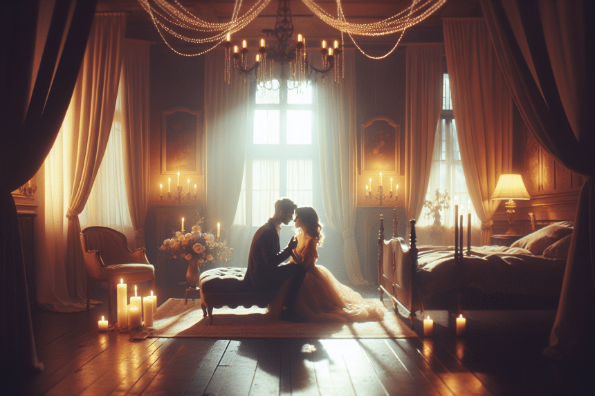 Raúl Ocampo y Laura Dicelis sonríen juntos en un parque, rodeados de flores y luz natural.