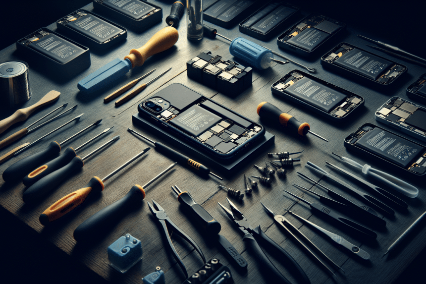 Un grupo de jóvenes revisa sus teléfonos en un parque, algunos con dispositivos de última generación.