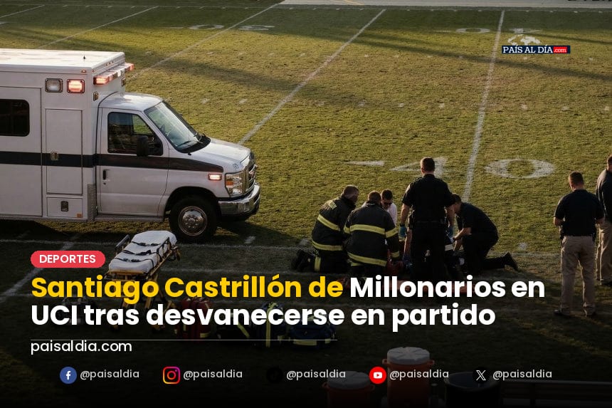 Santiago Castrillón en el suelo, rodeado de médicos y compañeros, en un campo de fútbol de Bogotá.
