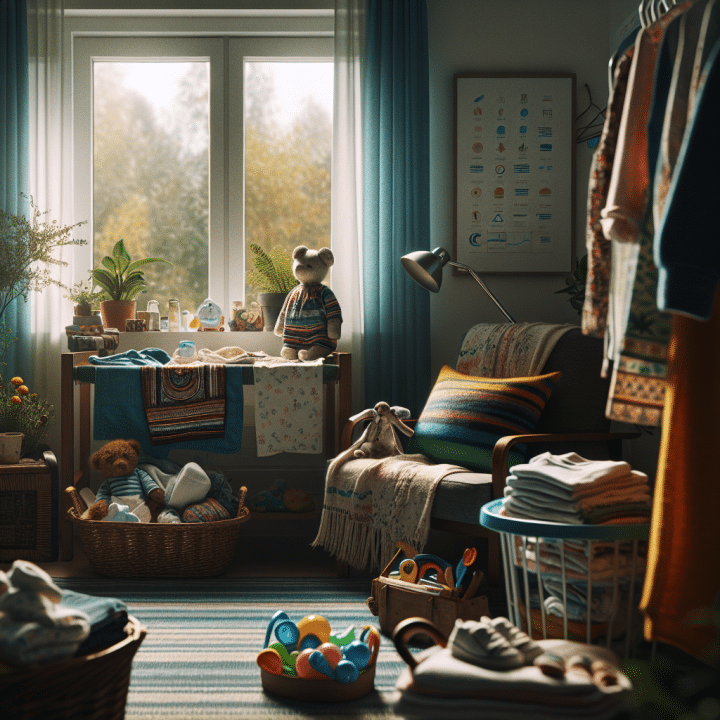 Sara Corrales en un entorno acogedor, visiblemente preocupada, acariciando su vientre.