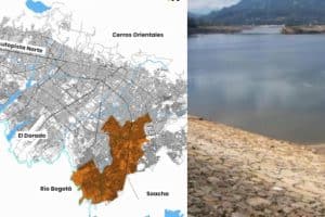 Vecinos de Cartagena en la calle con cubos de agua, esperando suministro.