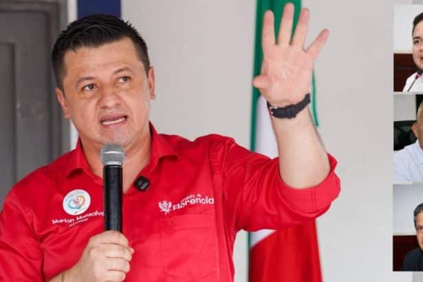 Un grupo de líderes políticos discuten acaloradamente en una sala de conferencias.