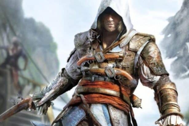 Pantalla de un ordenador mostrando el tráiler filtrado de Black Flag Resynced con gráficos mejorados.