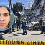 Rescatistas en el lugar del derrumbe en Chipre, con escombros y maquinaria pesada.