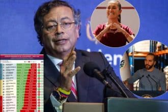 Gustavo Petro en un evento público, rodeado de asistentes atentos.