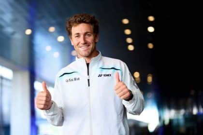 Casper Ruud entrenando en la Caja Mágica, concentrado y decidido.