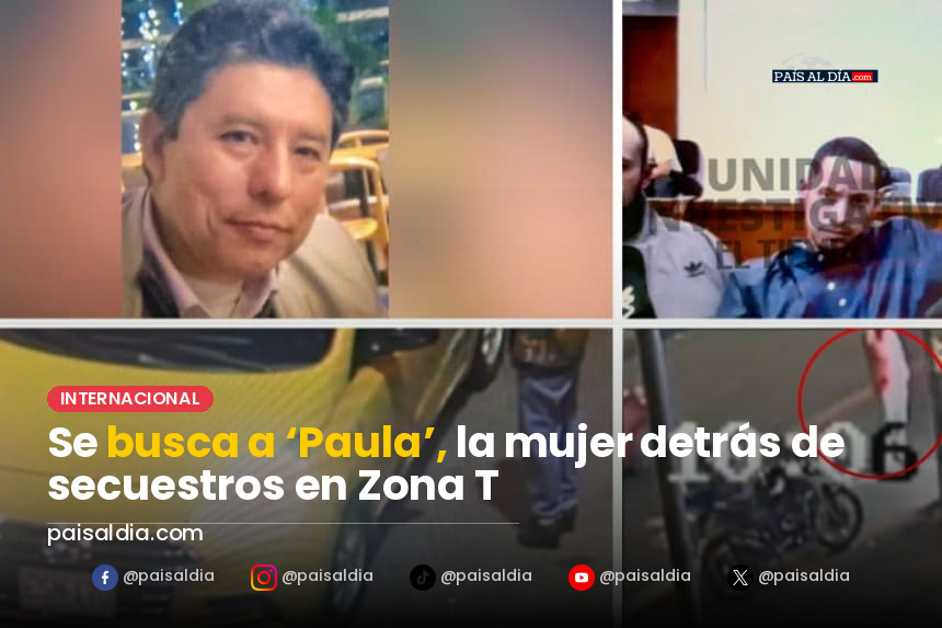 Zona T en Bogotá, con taxis en espera y personas caminando, ambiente tenso.