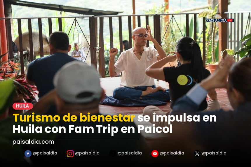 Grupo de participantes en actividades de bienestar en un entorno natural en Paicol.